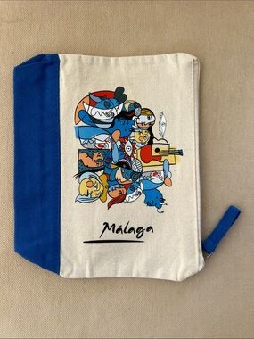 Málaga Pablo Picasso Zip Pouch - Blue & Natural